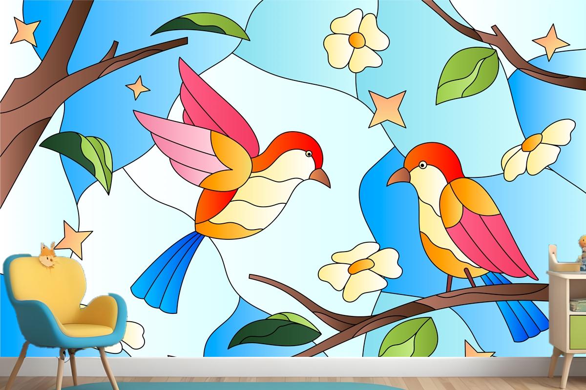 Gradient Stained Glass Background Wallpaper Mural