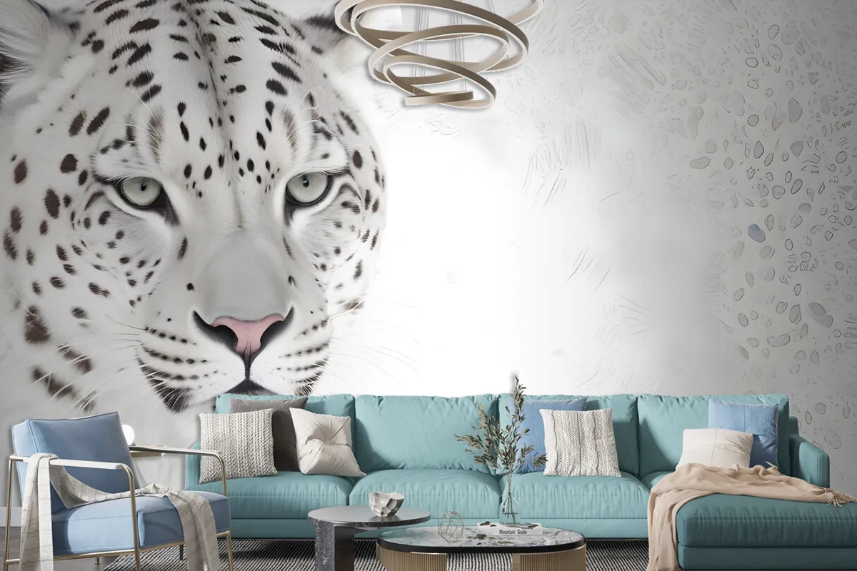 3D Look Monochrome Tiger Wallpaper Mural