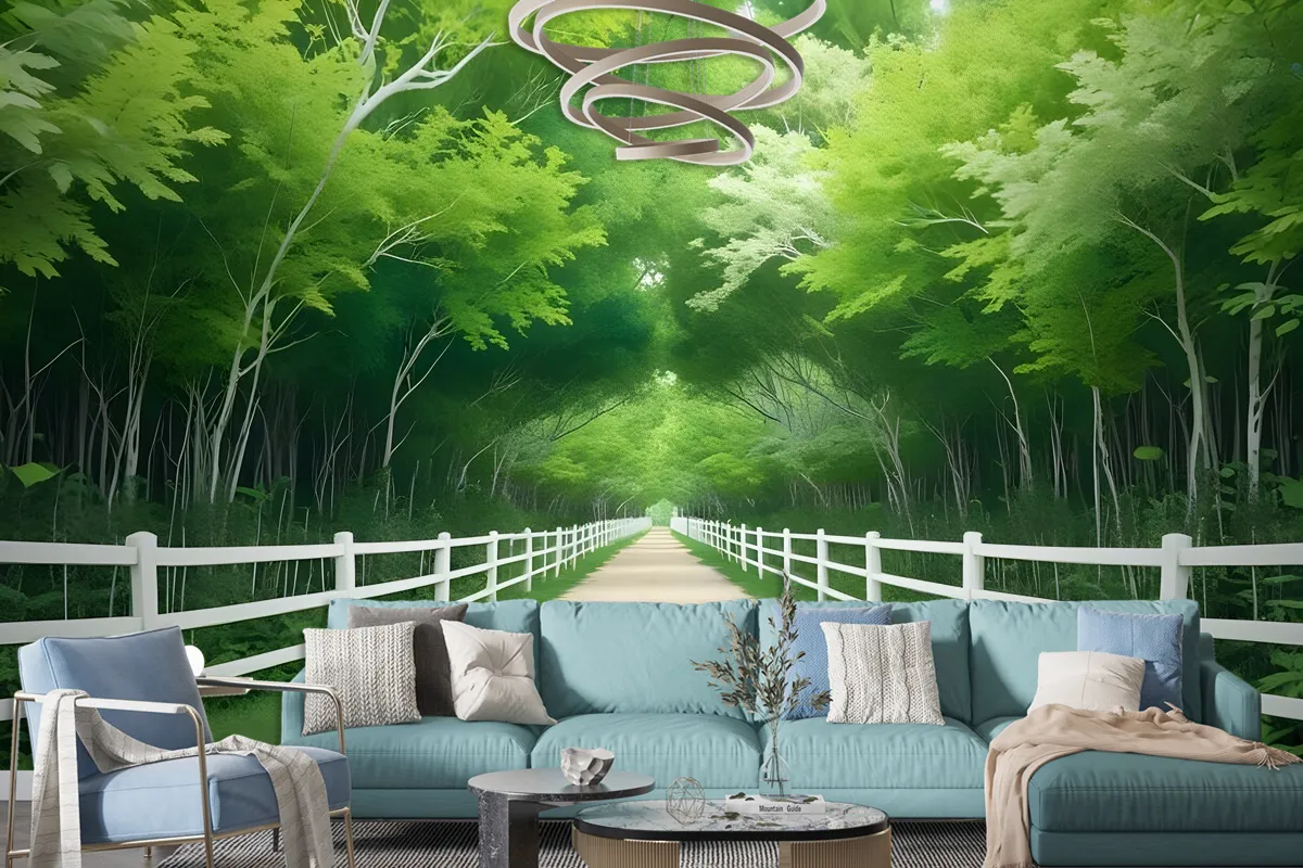 3D Look Photo Forest Landscape Wallpaper Mural