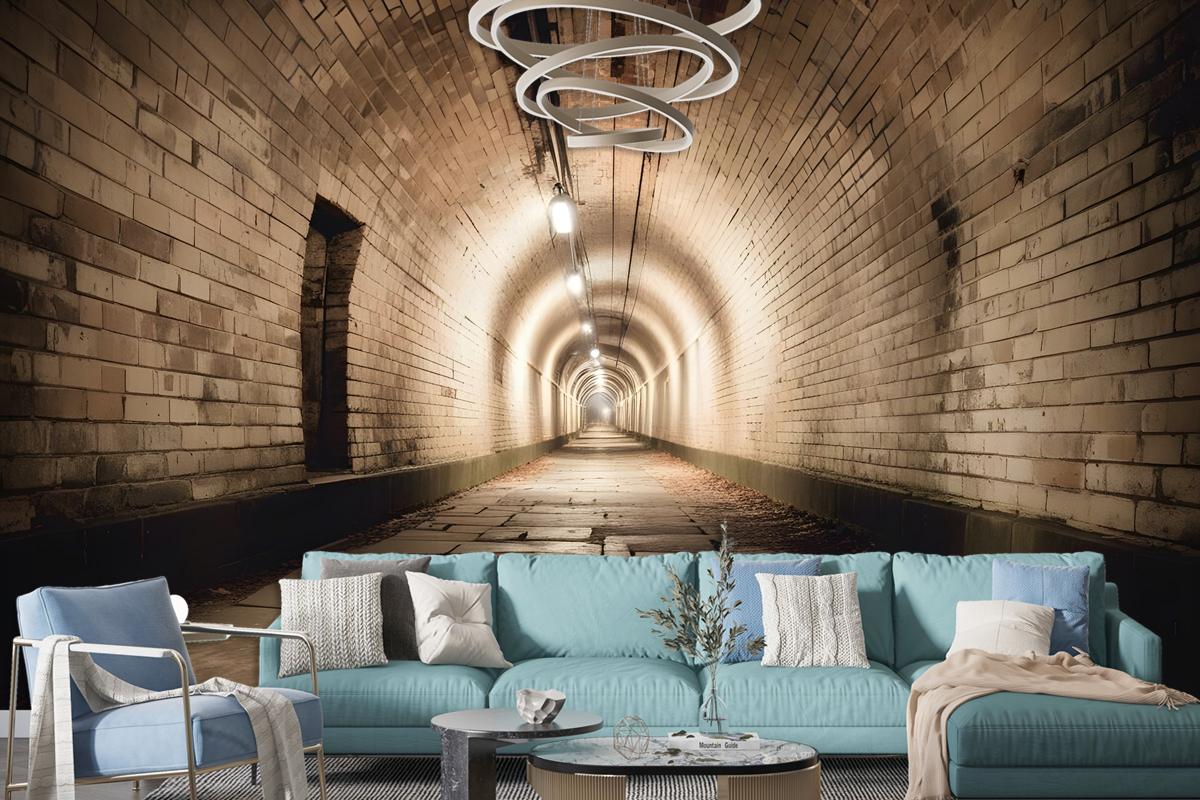 3D Look Tunnel Wallpaper Mural