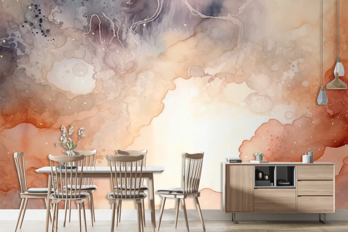 Neutral Watercolor Background Wallpaper Mural