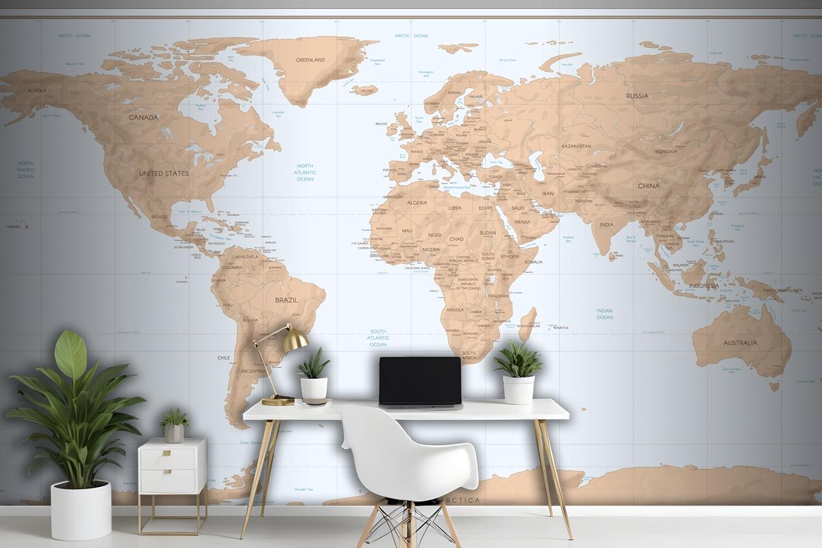 Vintage World Map Wallpaper Mural