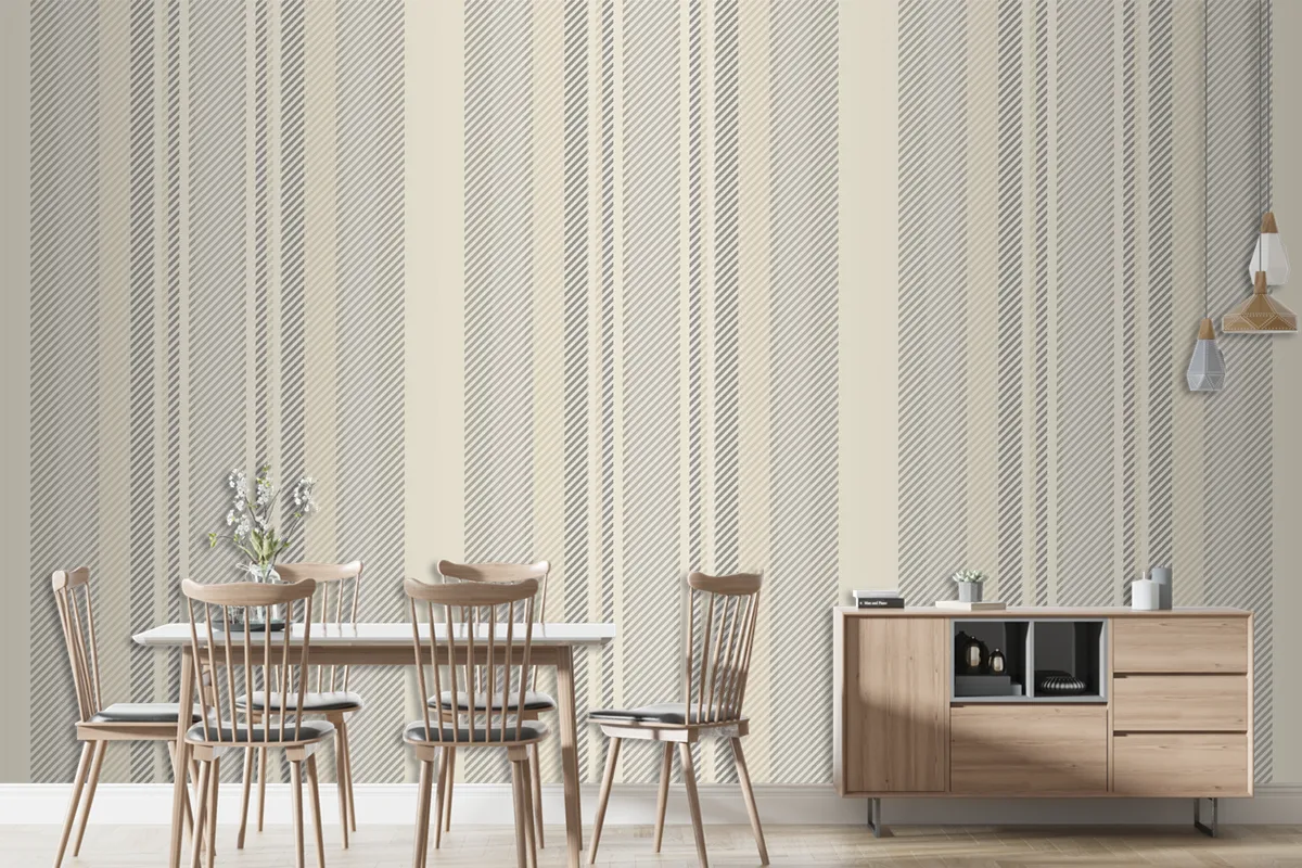 Trendy Striped Vintage Wallpaper Mural