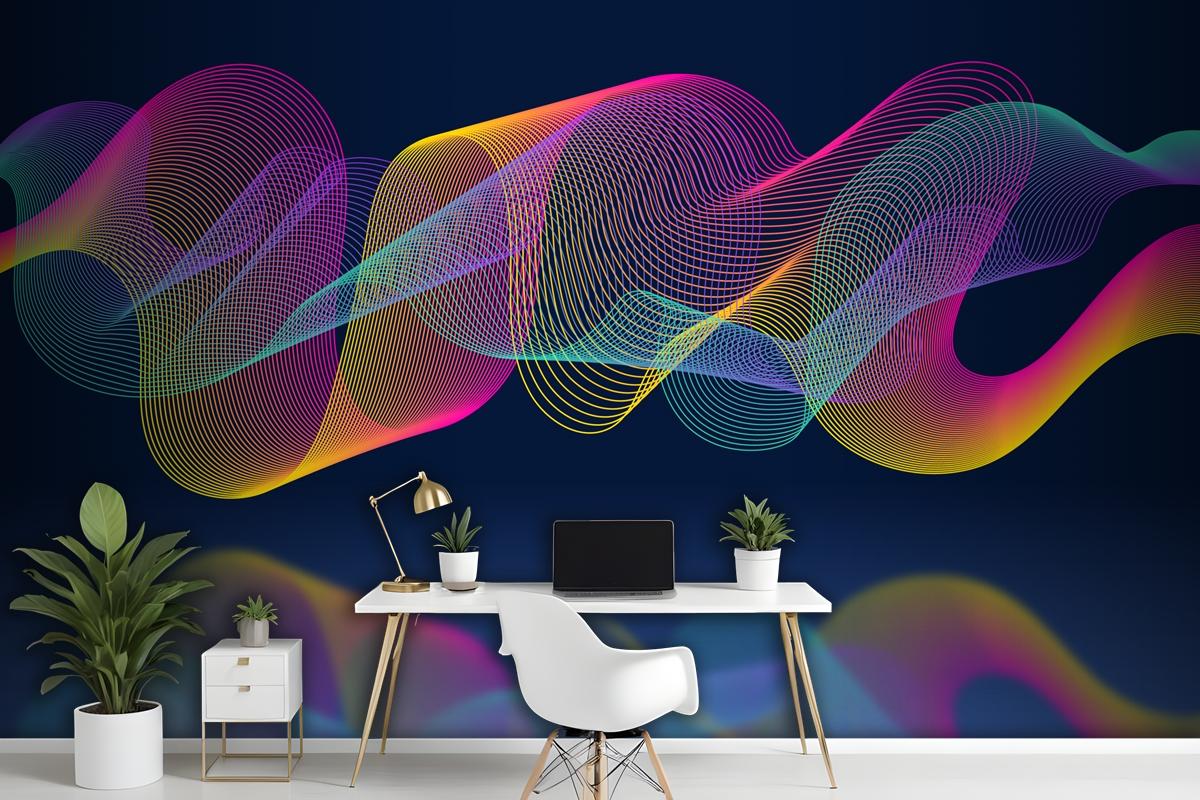 Colorful Equalizer Wave Wallpaper Mural 