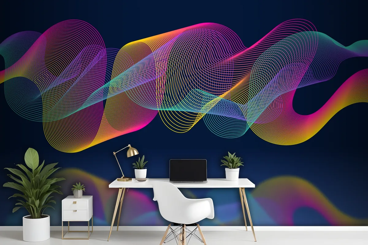 Colorful Equalizer Wave Wallpaper Mural 