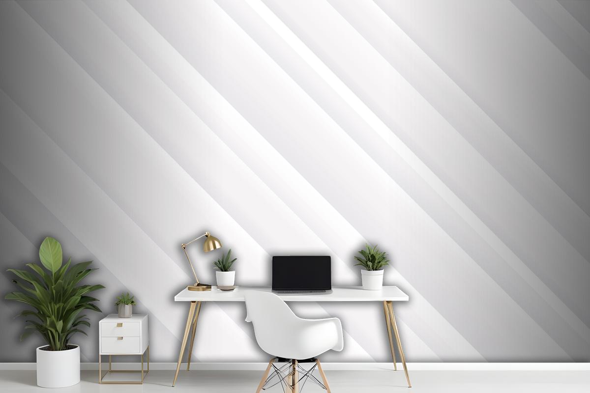 Oblique Lines White Elegant Background Wallpaper Mural