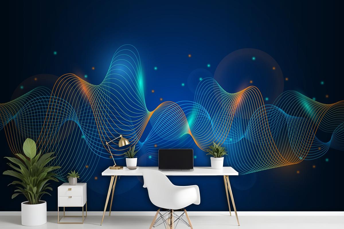 Colorful Equalizer Wave Wallpaper Mural 