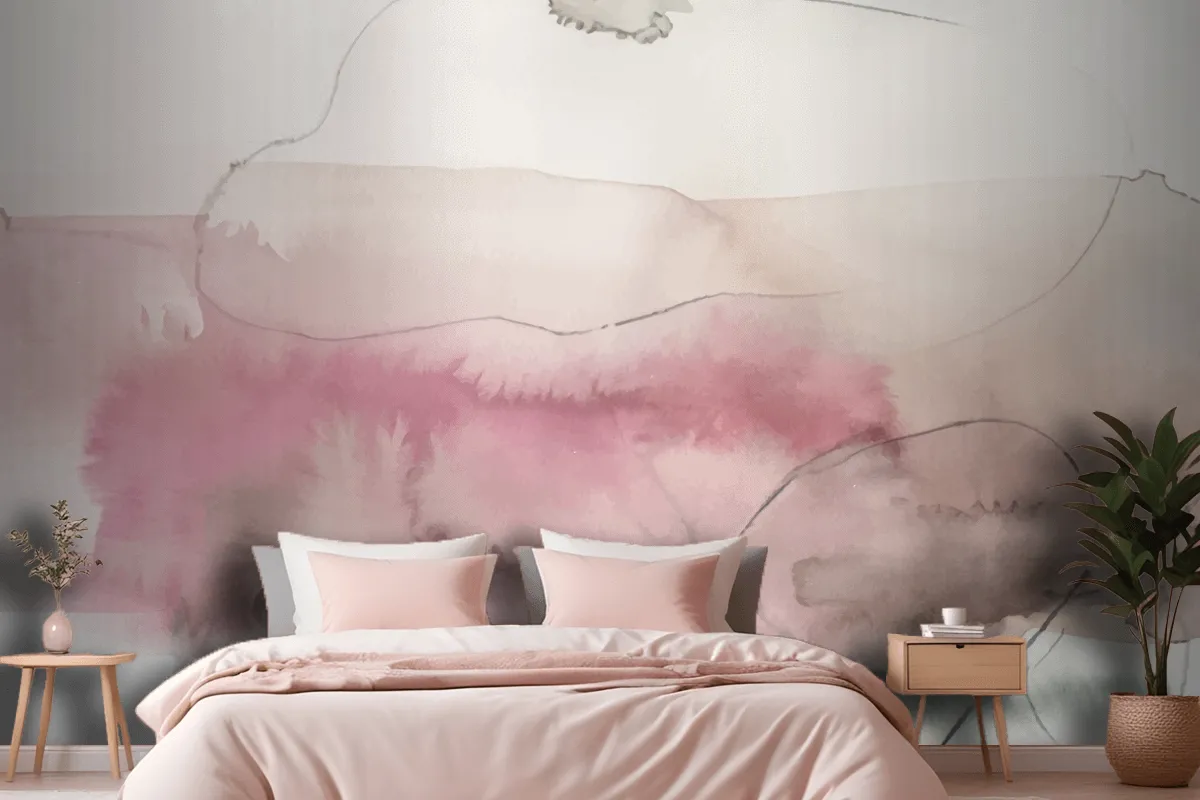 Soft Watercolor Splash Stain Background Wallpaper Mural