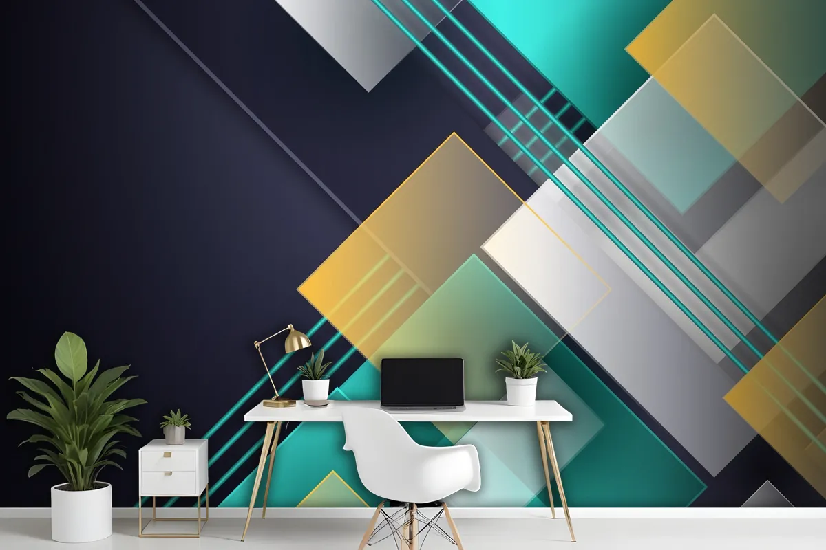 Overlapping Forms Background Wallpaper Mural