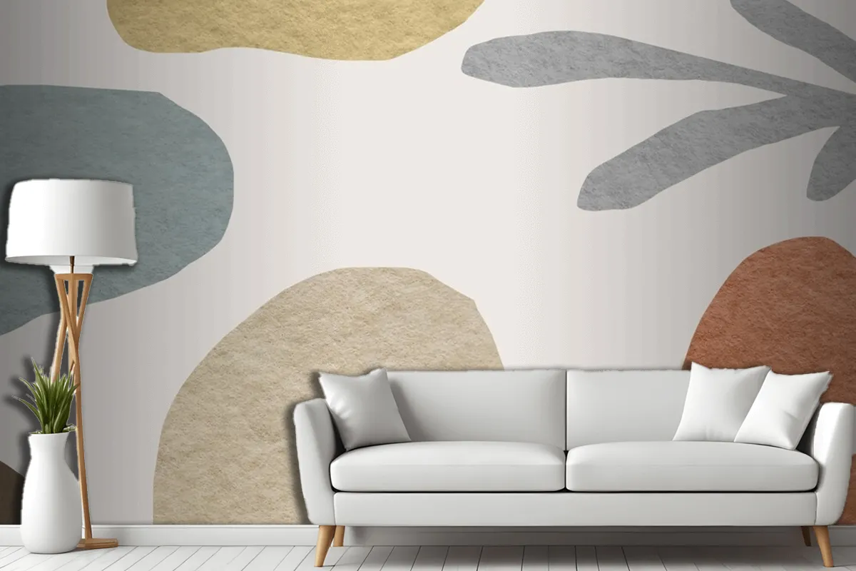 Abstract Pattern Earth Tone Design Living Room Wallpaper Mural