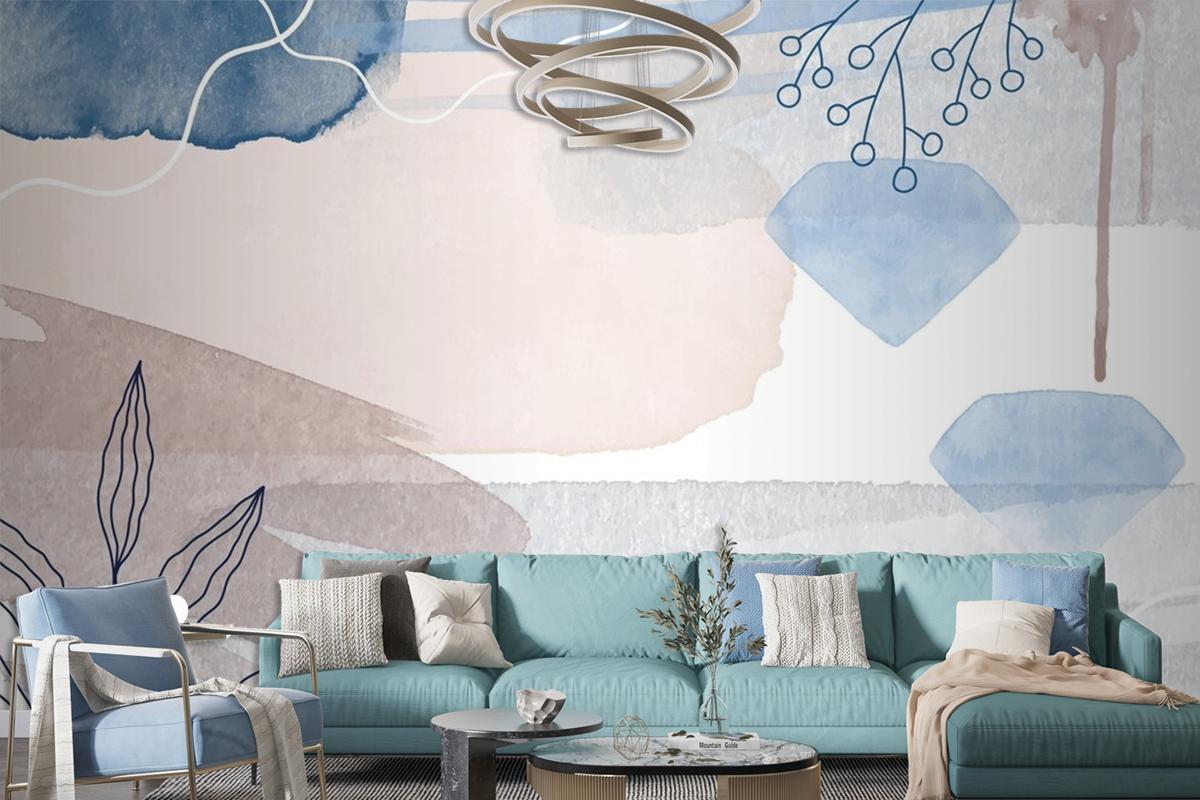 Abstract Watercolor Background Living Room Wallpaper Mural