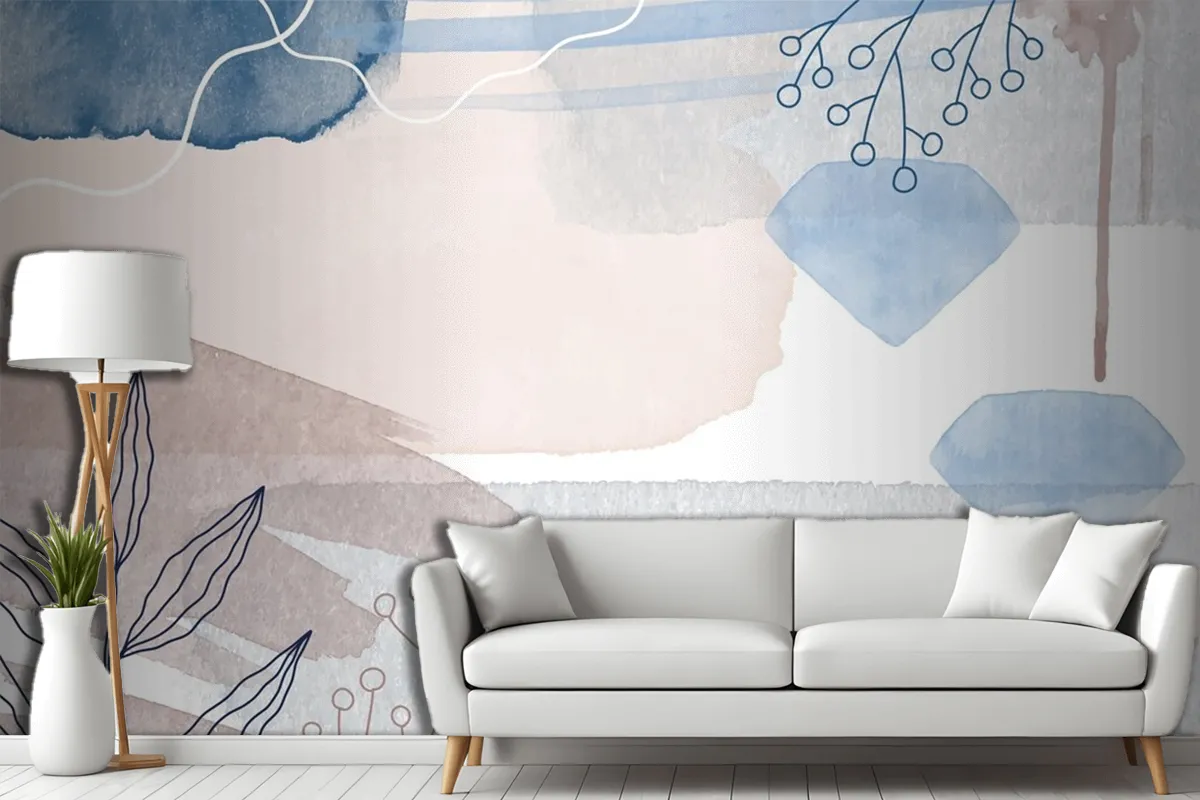 Abstract Watercolor Background Living Room Wallpaper Mural