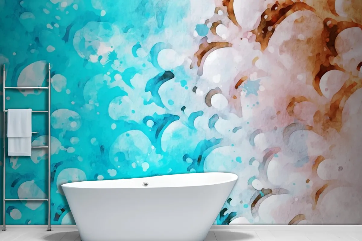 Abstract Watercolor Brush Stroke Artwork Wallpaper Mural