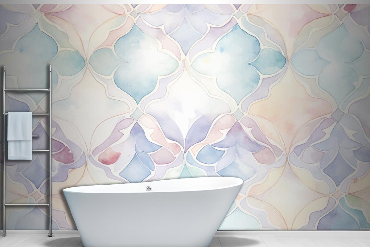 Abstract Watercolor Pattern Bathroom Wallpaper Mural