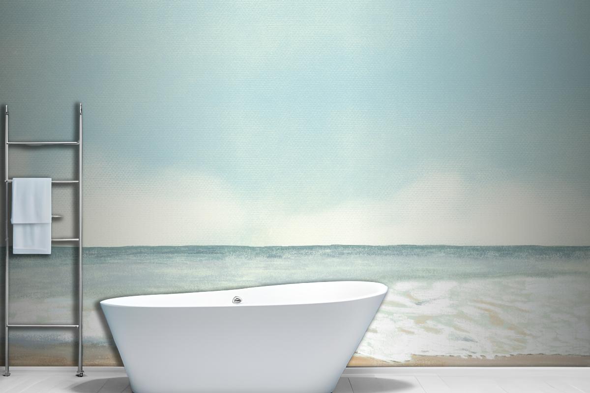 Beach Background Color Pencil Wallpaper Mural