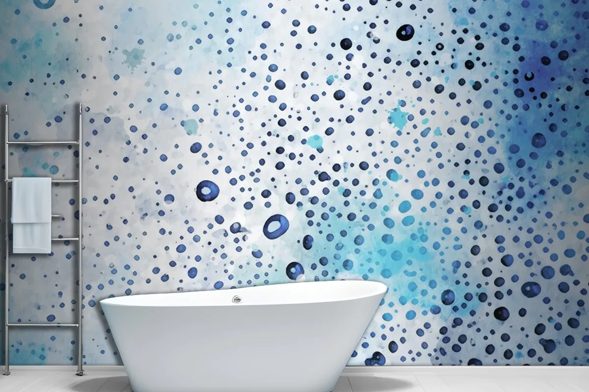 Bubble Dot Watercolor Texture Bathroom Wallpaper Mural