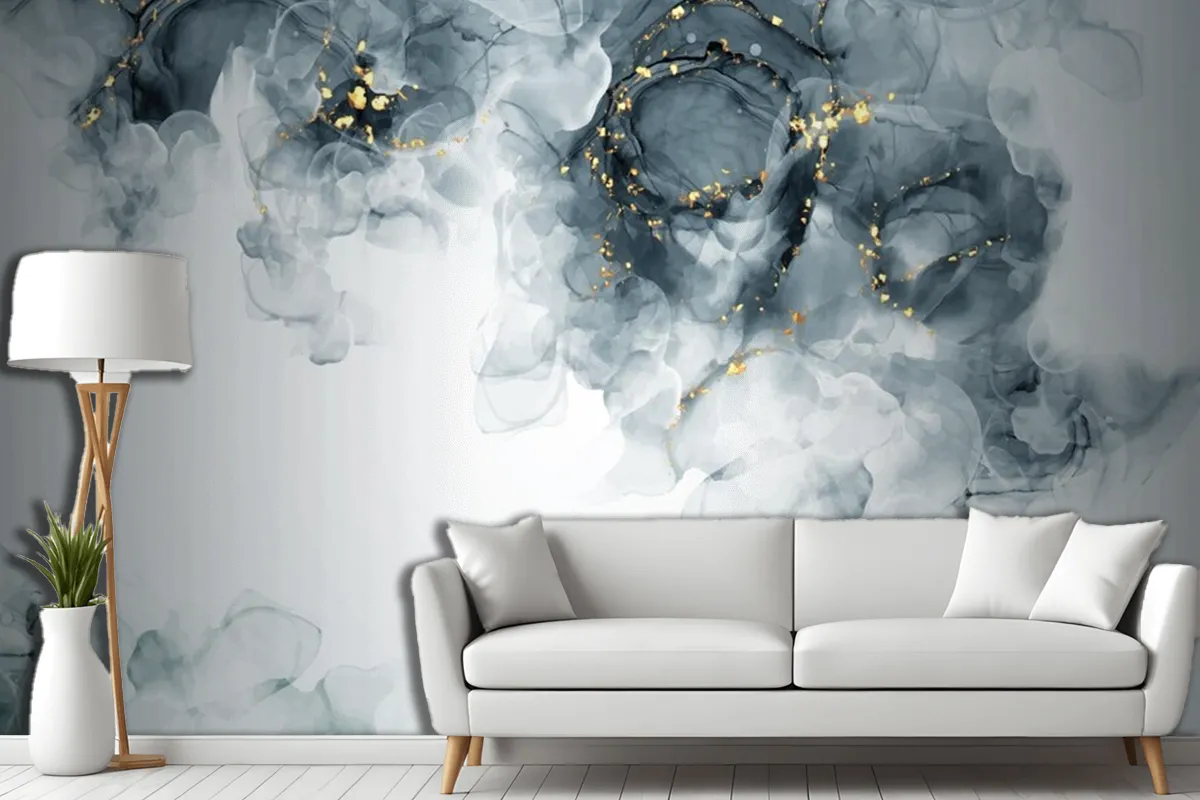 Elegant Hand Painted Alcohol Living Room Wallpaper Mural