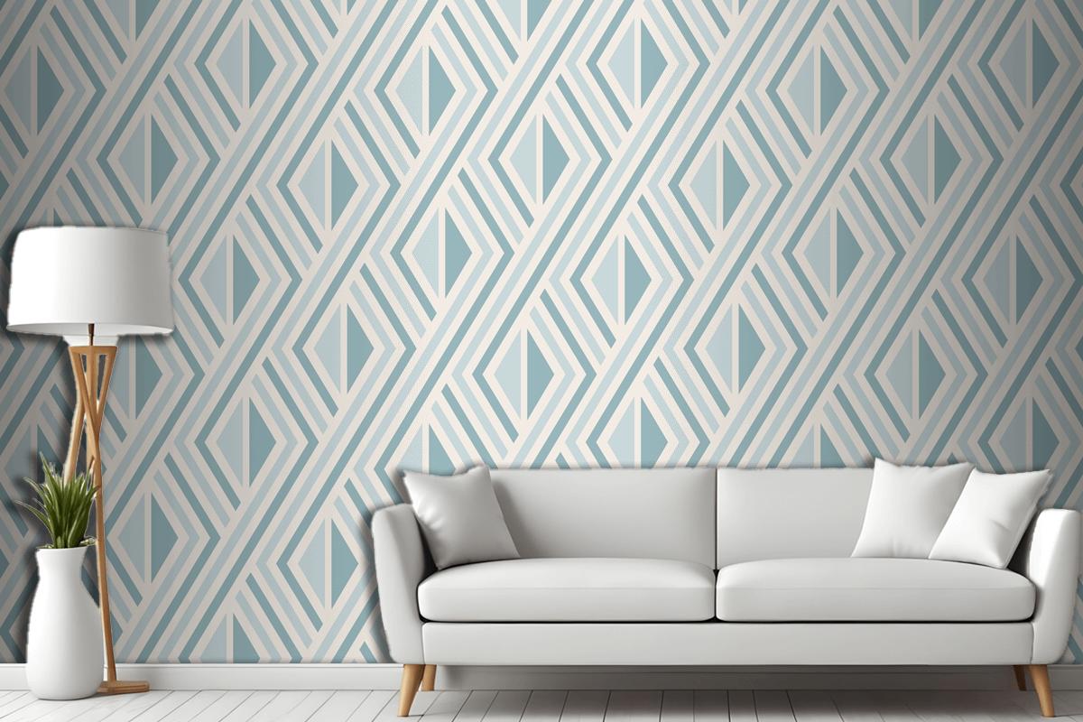 Flat Design Nordic Pattern Living Room Wallpaper Mural