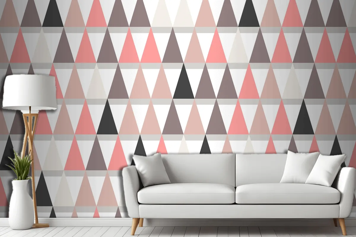 Flat Scandinavian Design Pattern Living Room Wallpaper Mural