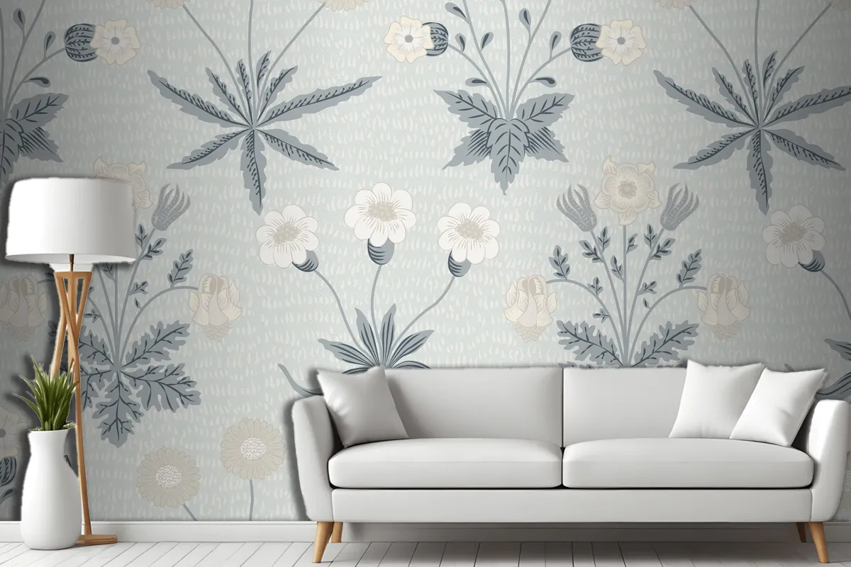 Floral Pattern Design Living Room Wallpaper Mural