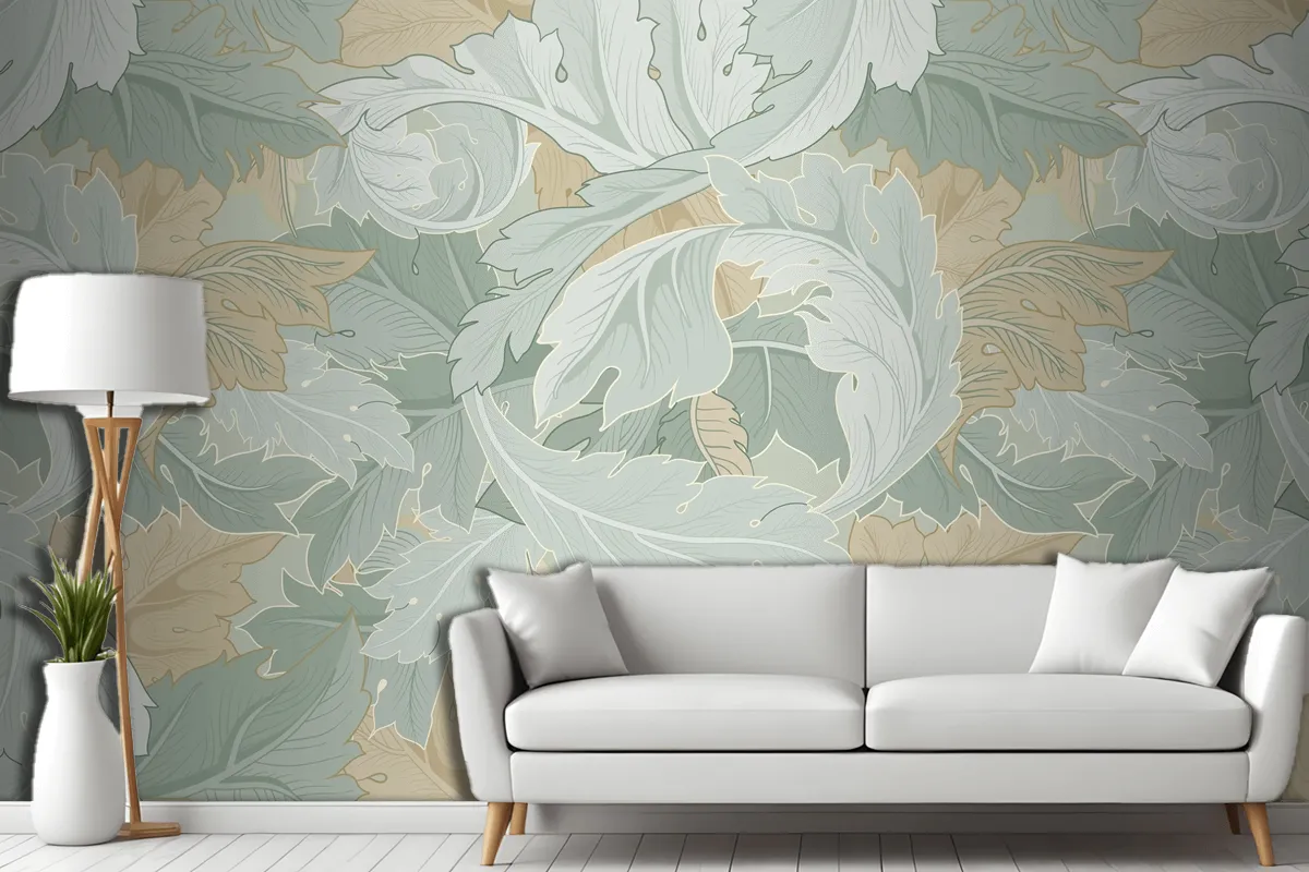 Flower Pattern Living Room Wallpaper Mural