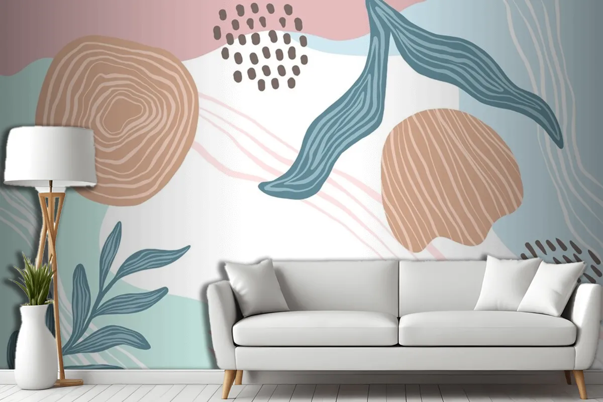 Hand Drawn Abstract Doodle Background Living Room Wallpaper Mural