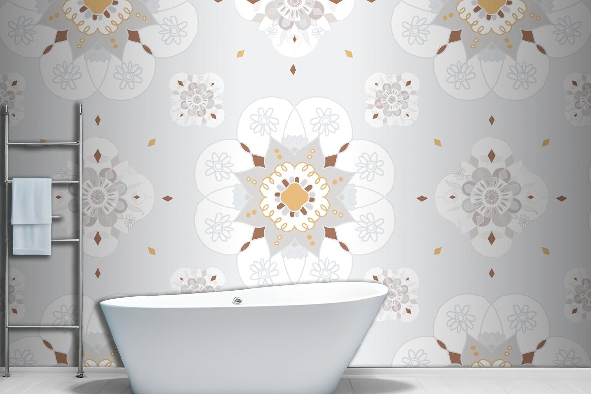 Oriental Mandala Floral Pattern Wallpaper Mural