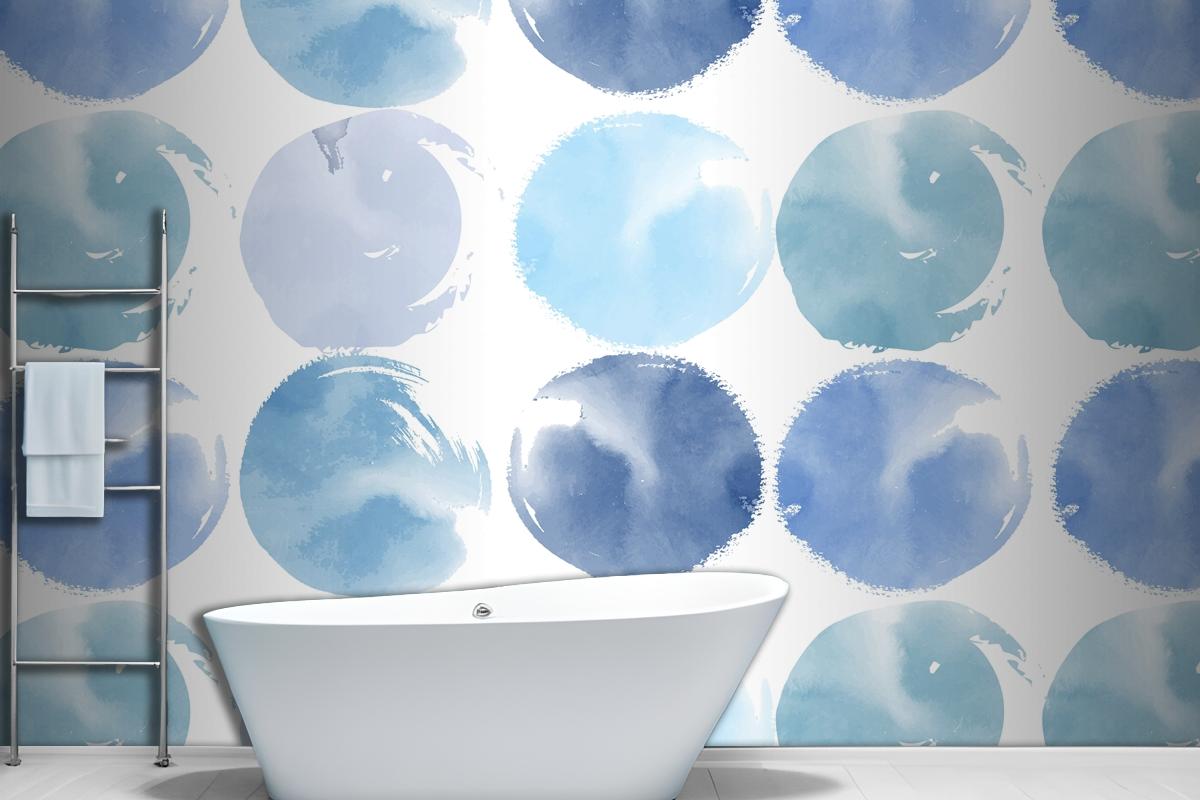 Pastel Blue Watercolor Wallpaper Mural