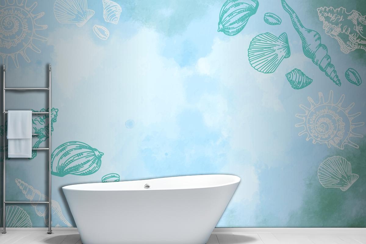 Powder Pastel With Hand Drawn Elements Wallpaper Mural