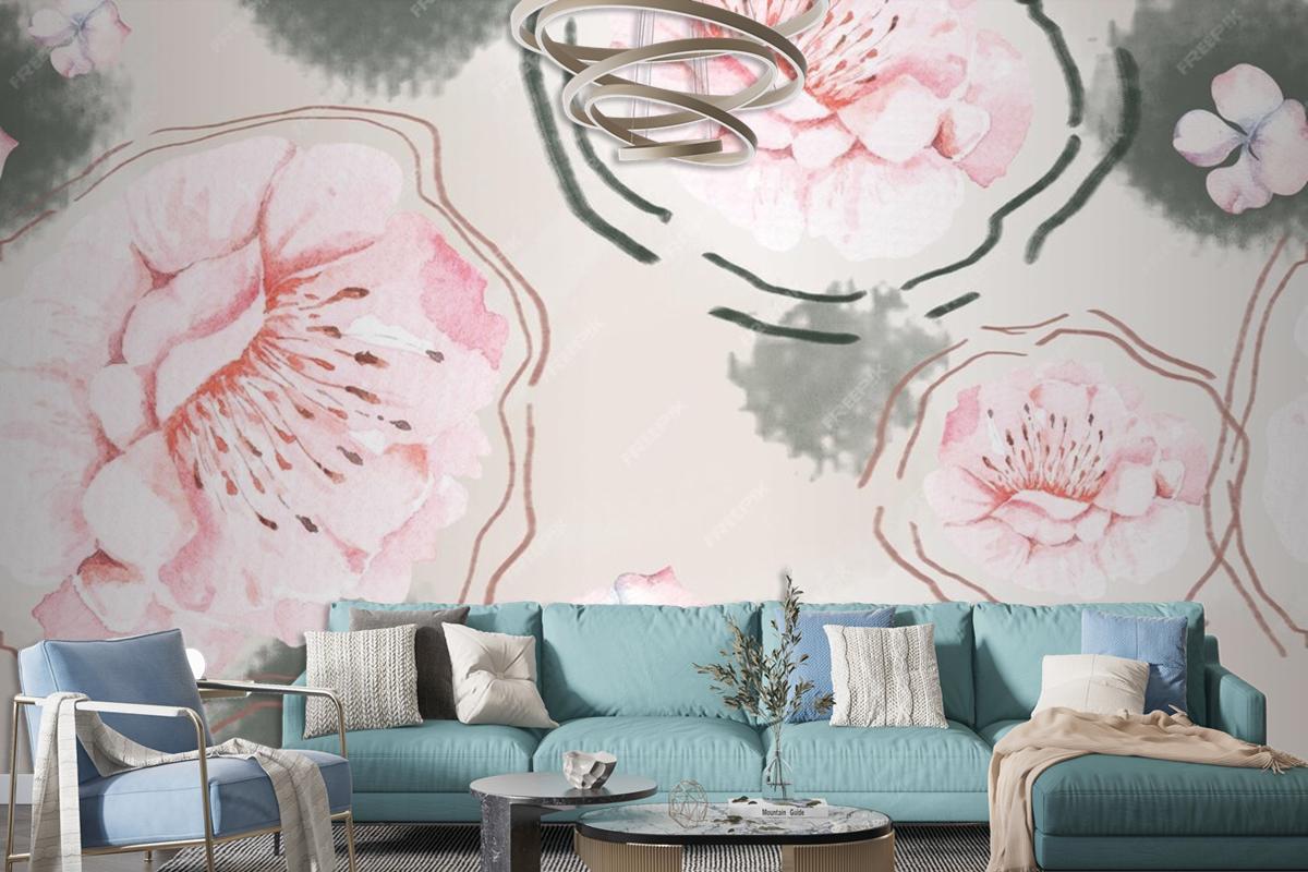 Rose Seamless Pattern With Watercolor For Fabric Living Room Wallpaper Mural