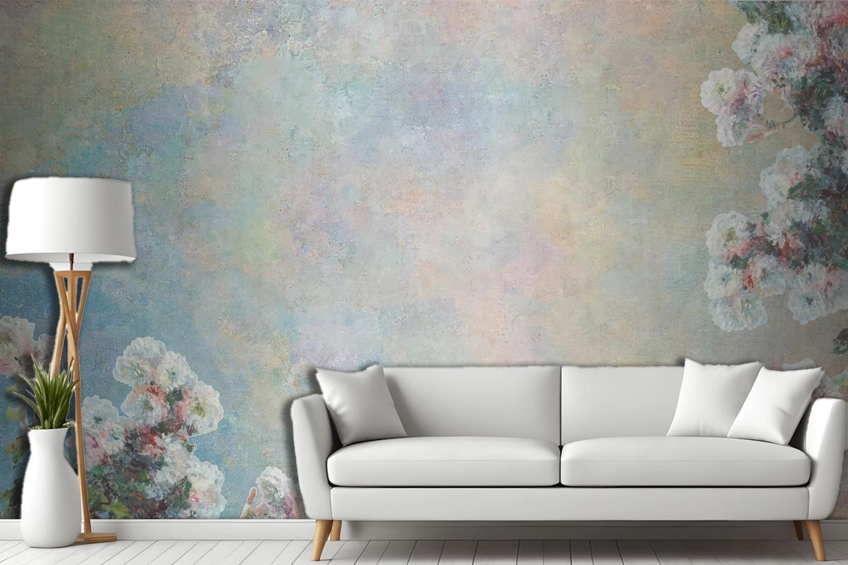 Vintage Floral Background Remixed Wallpaper Mural