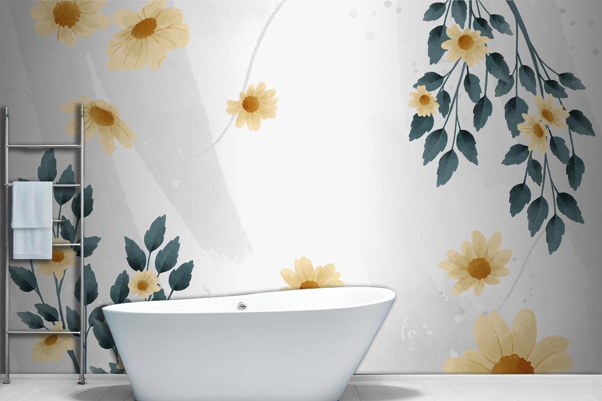 Watercolor Floral Background Design Wallpaper Mural