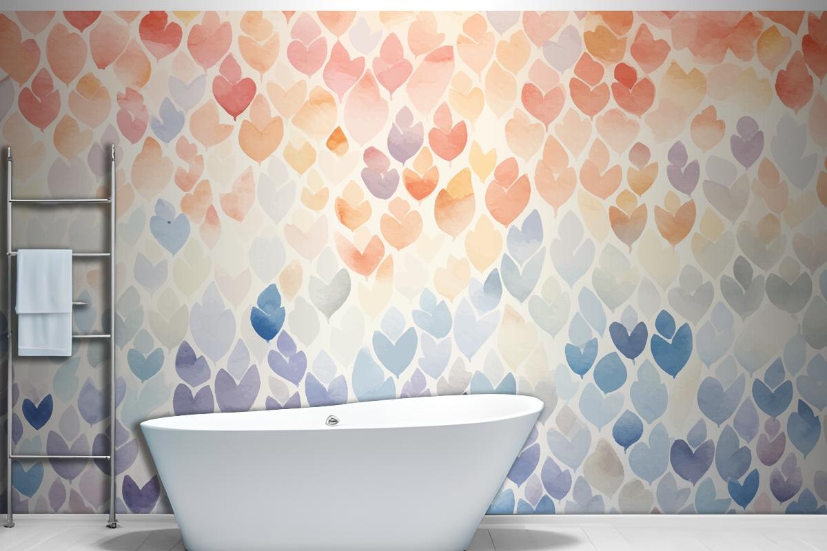 Watercolor Pattern With Flowers Wallpaper Mural