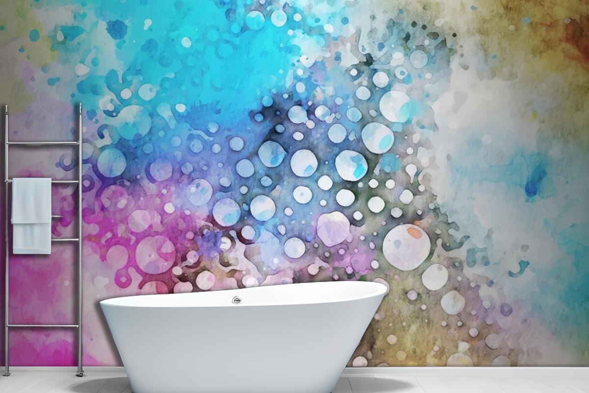 Watercolor With Colorful Texture Wallpaper Mural