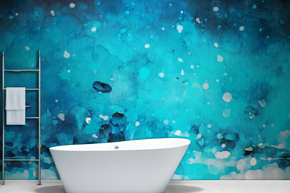 Watercolour Blue Paint Stroke Texture Wallpaper Mural