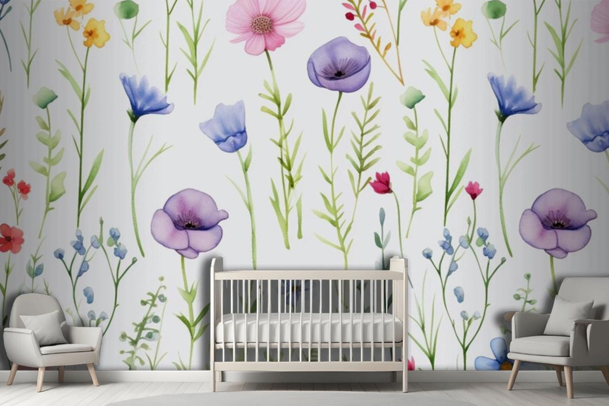 A Floral Wallpaper By Person Wallpaper Mural