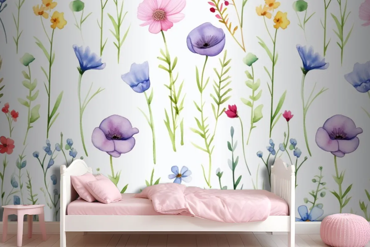 A Floral Wallpaper By Person Wallpaper Mural