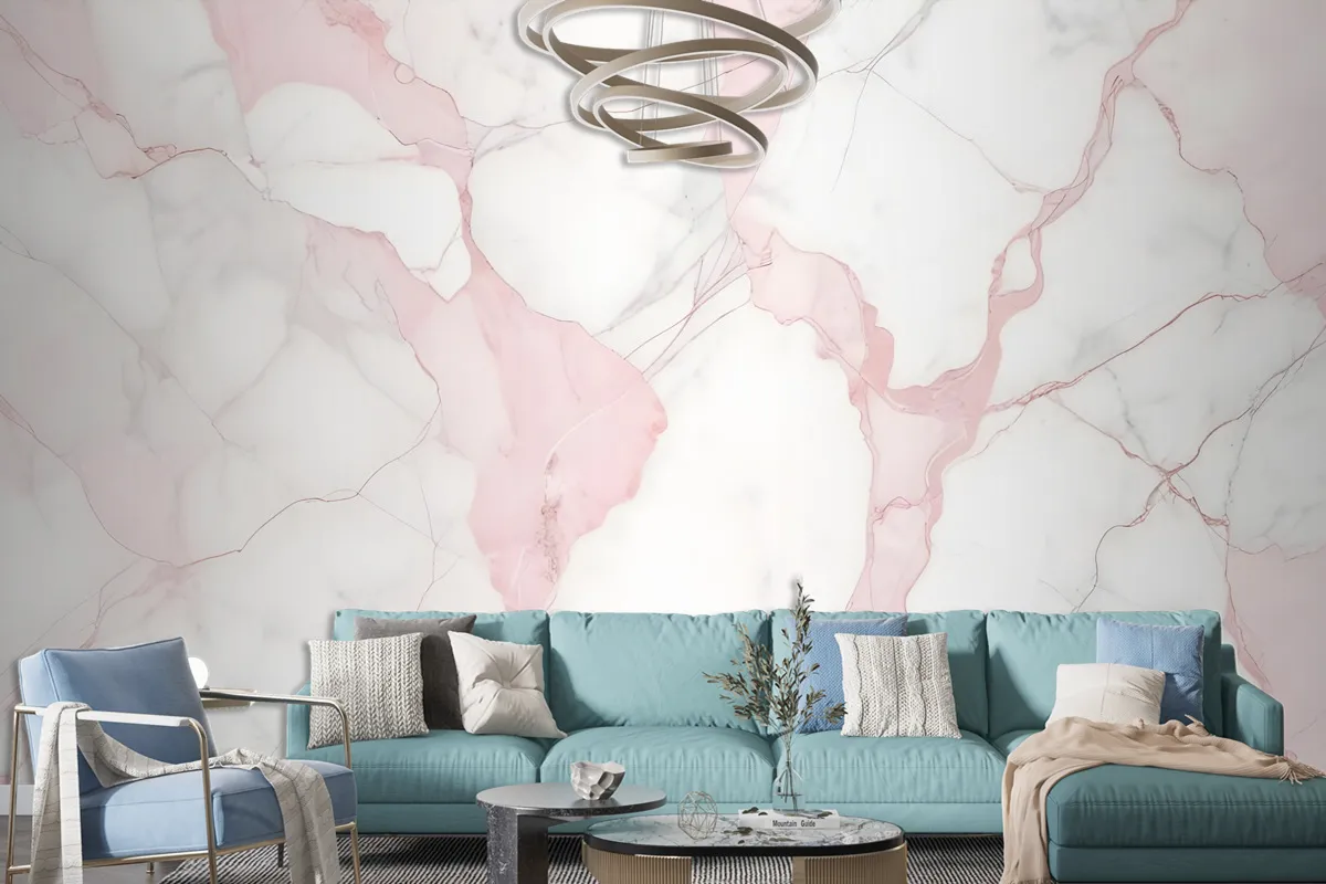 Abstract Pink Marble Stone Art Wallpaper Mural