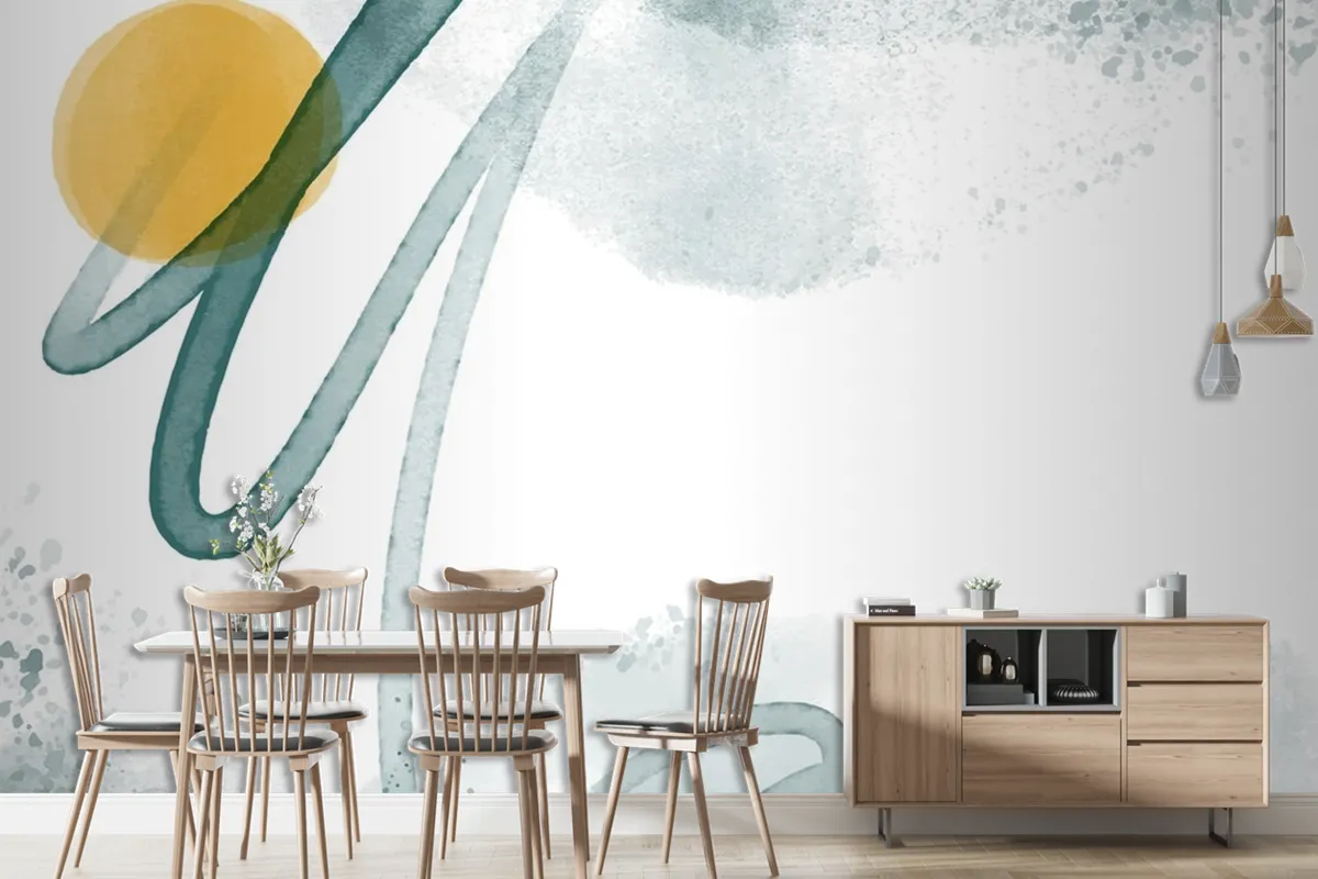 Abstract Watercolor Background Dining Room Wallpaper Mural