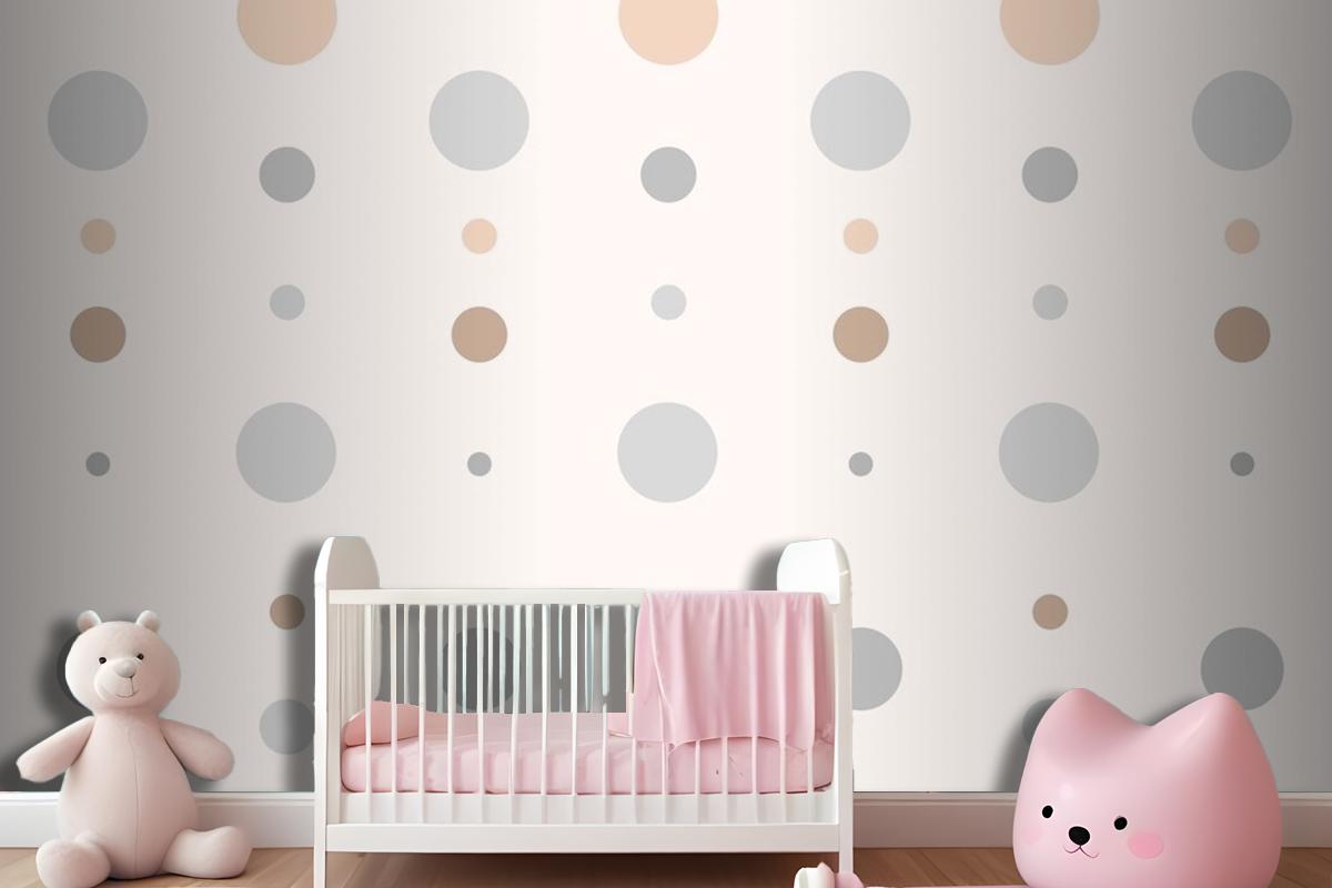 Aesthetic Polka Dot Pattern In Cream Wallpaper Mural