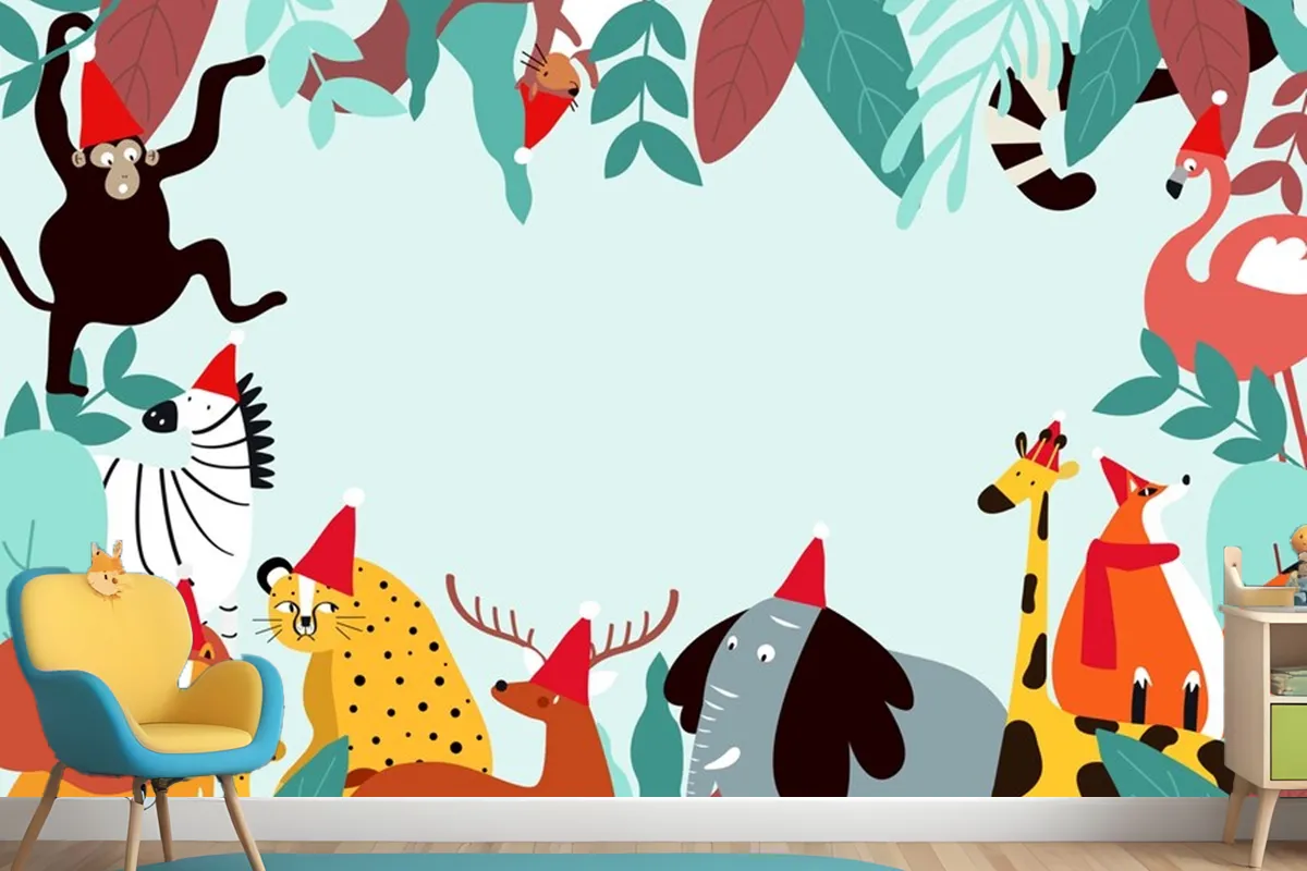 Animals Theme Template Wallpaper Mural