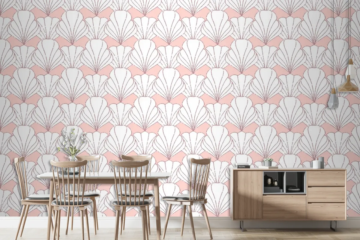 Art Deco Rose Gold Seamless Pattern Wallpaper Mural