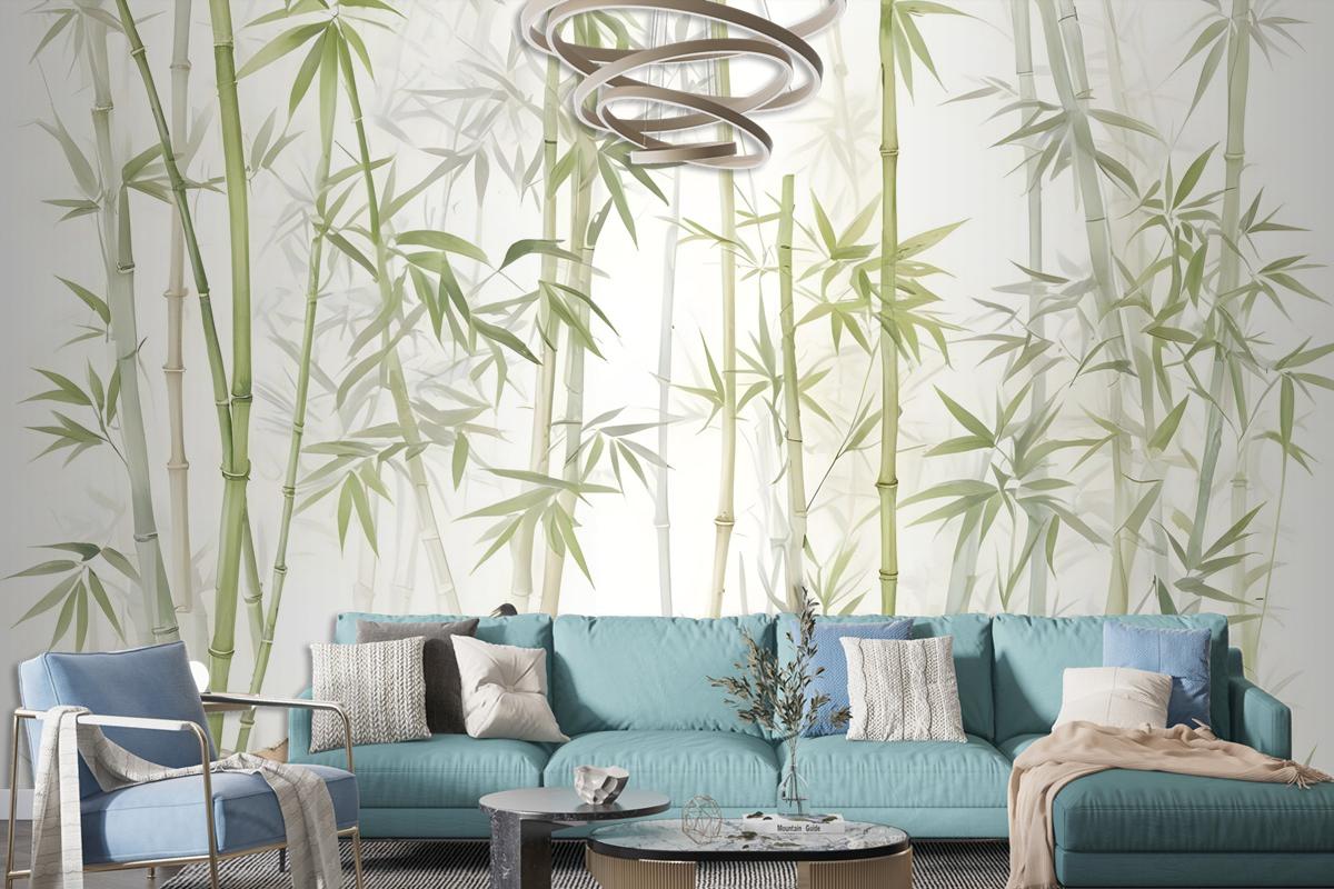 Bamboo Trees With Leopard Wallpaper Murals