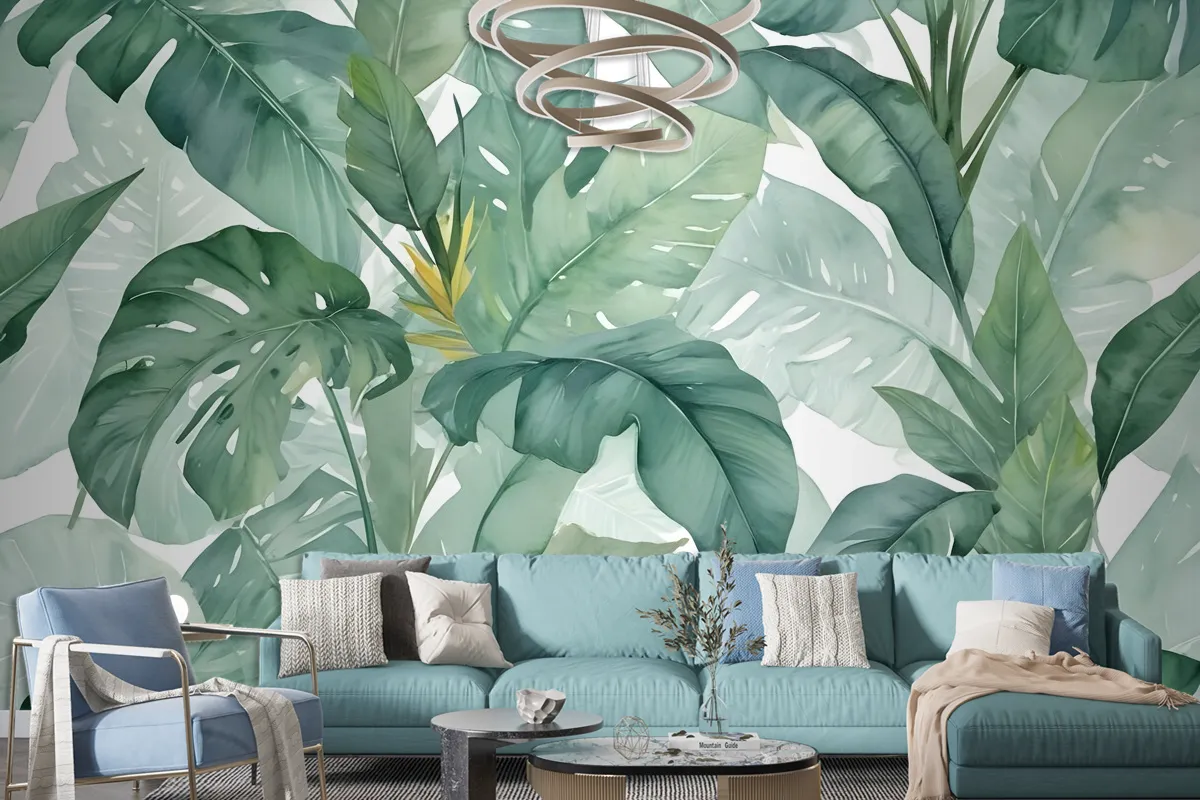 Banana Leaf Wallpaper Wallpaper Mural