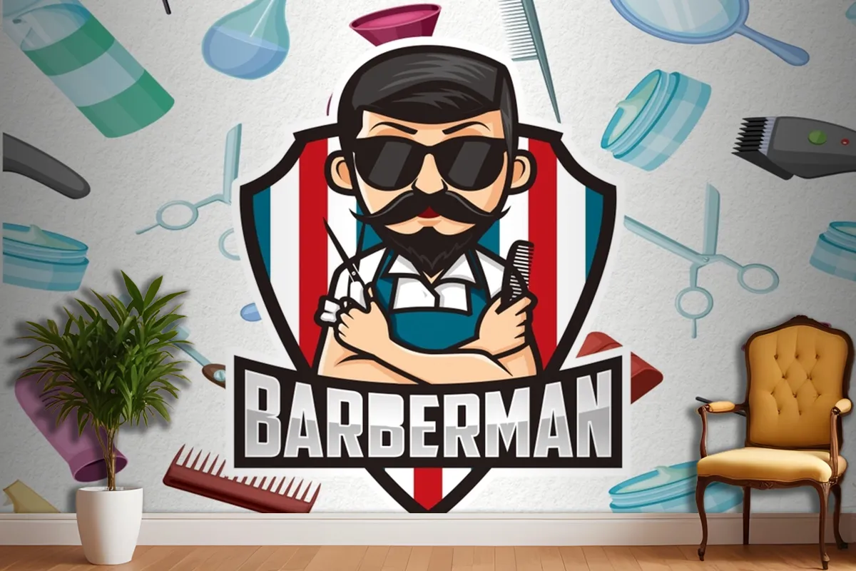 Barberman Erkek Kuaför Duvar Kağıdı