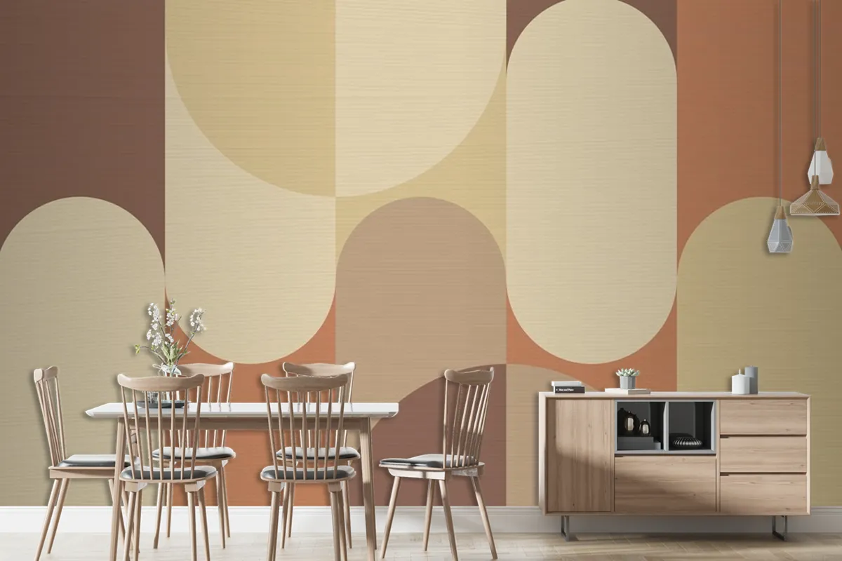 Bauhaus Background Brown Earth Tone Wallpaper Mural