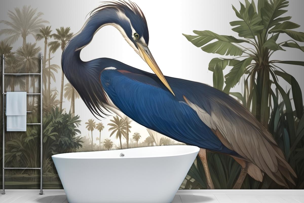 Blue Heron Wallpaper Mural