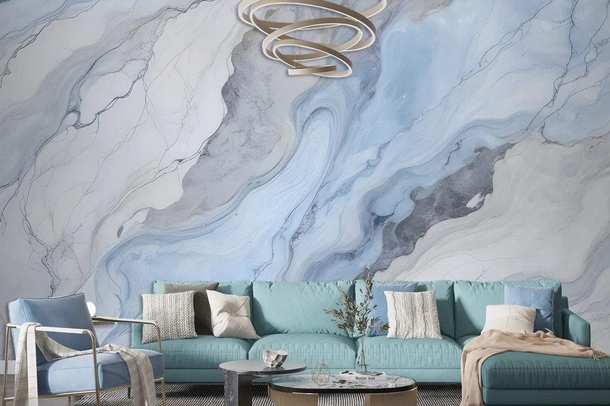 Blue Marble Art Wallpaper Mural