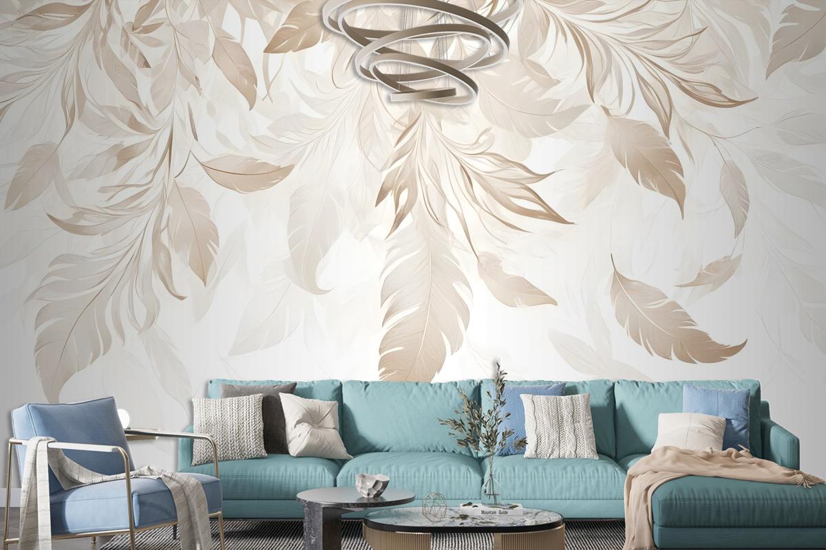 Boho Abstract Banana Leaf Art Wallpaper Mural