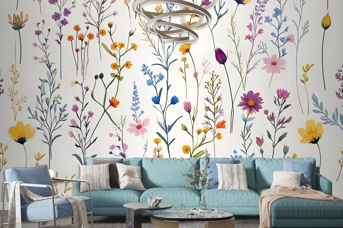 Colorful Blossoms Wallpaper Mural